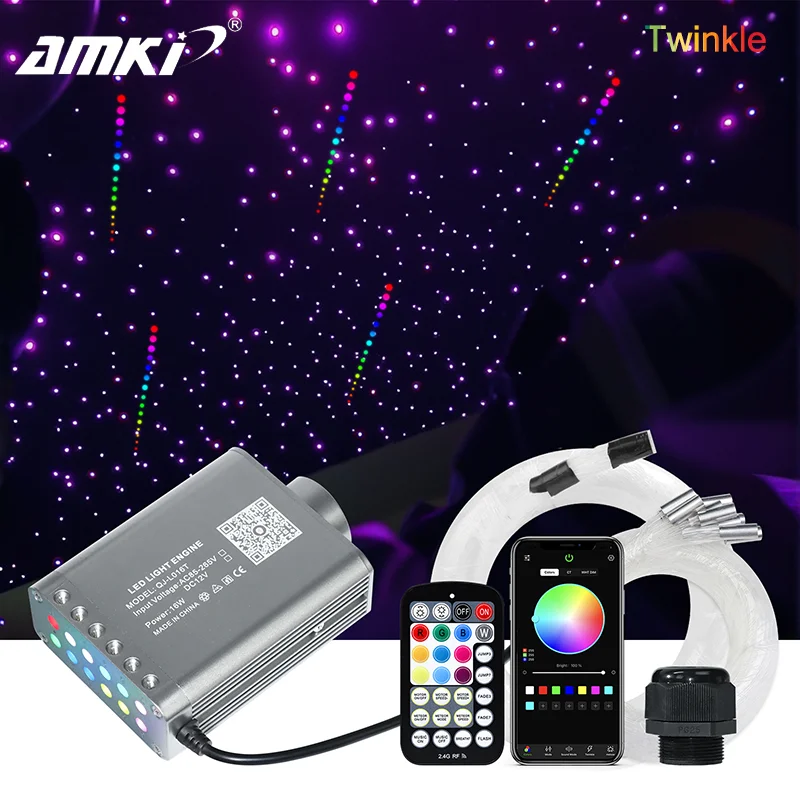

16W Starlight Headliner Kit with Shooting Star for Car Roof Twinkle RGBW Via Music Fiber Optic Ambient Light