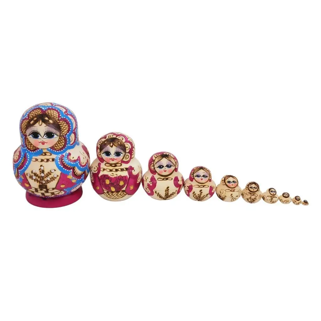 

Набор из 10 русских матрьошек, ручная роспись, подарок