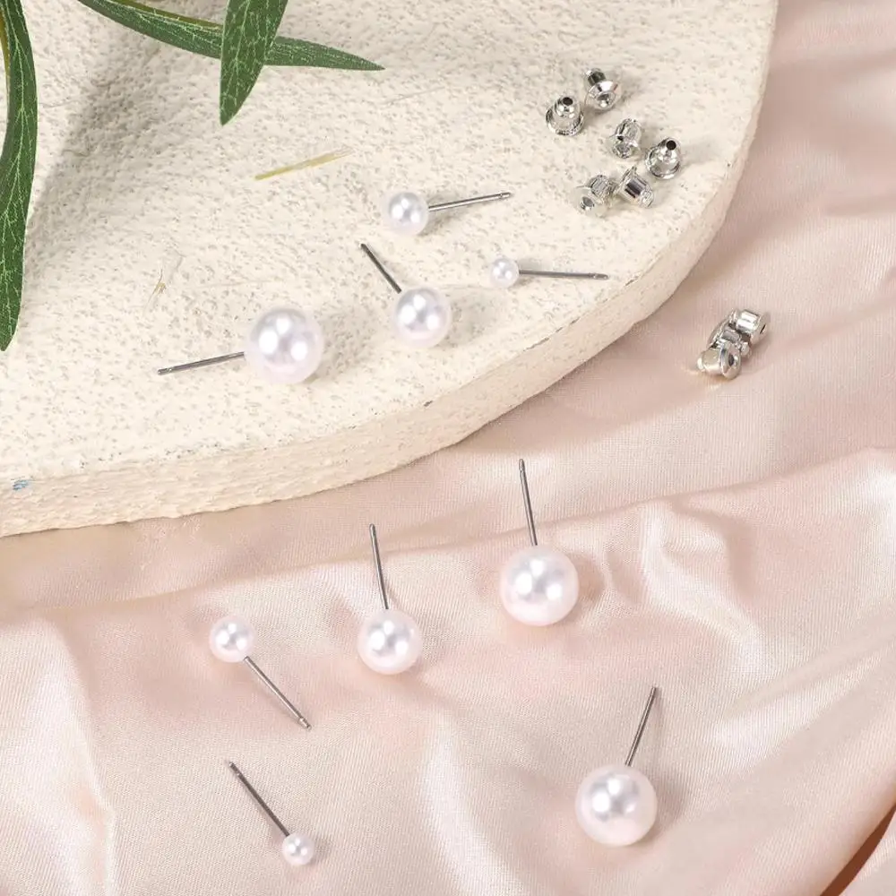 12Pairs Stud Earrings Women White Simulated Pearl Ball Earrings Studs Set Pearls Jewelry For Bridal Wedding Birthday Jewelry