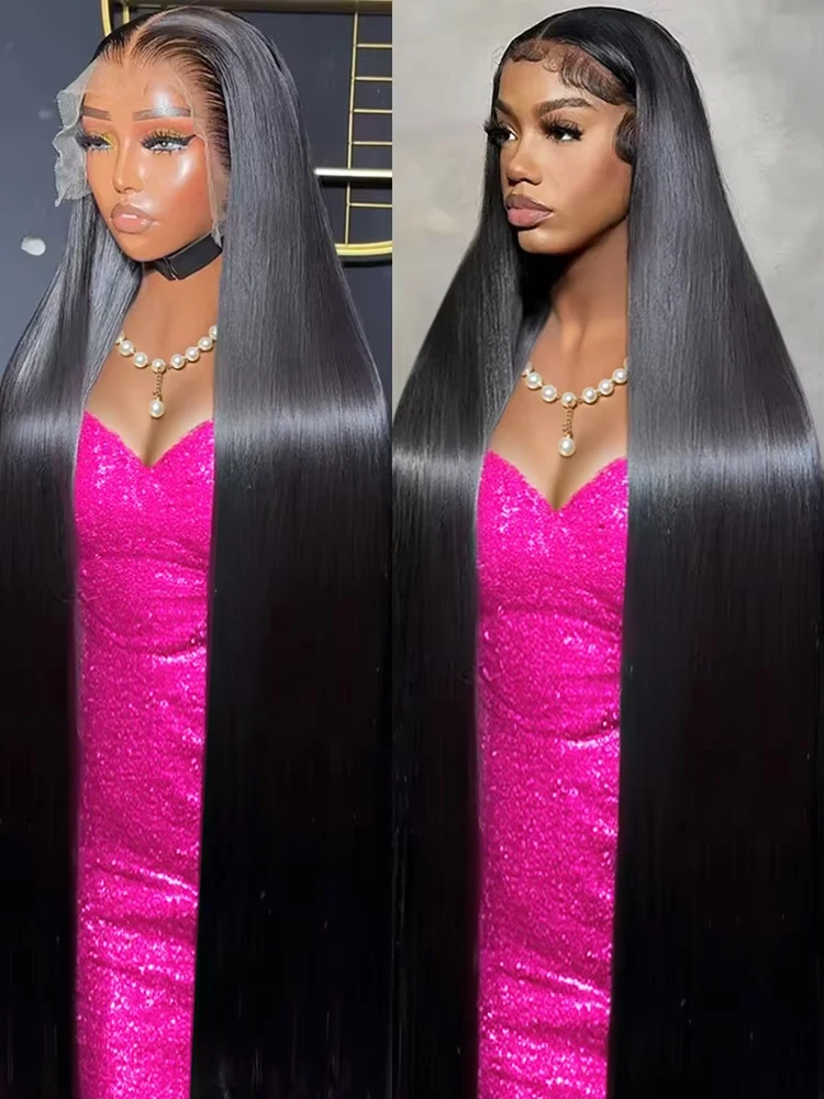 

300% 13x6 HD Bone Прямые парики фронта шнурка Человеческие волосы Бразильские Remy 40 46 дюймов 13x4 360 Парики из натуральных волос на кружеве для женщин