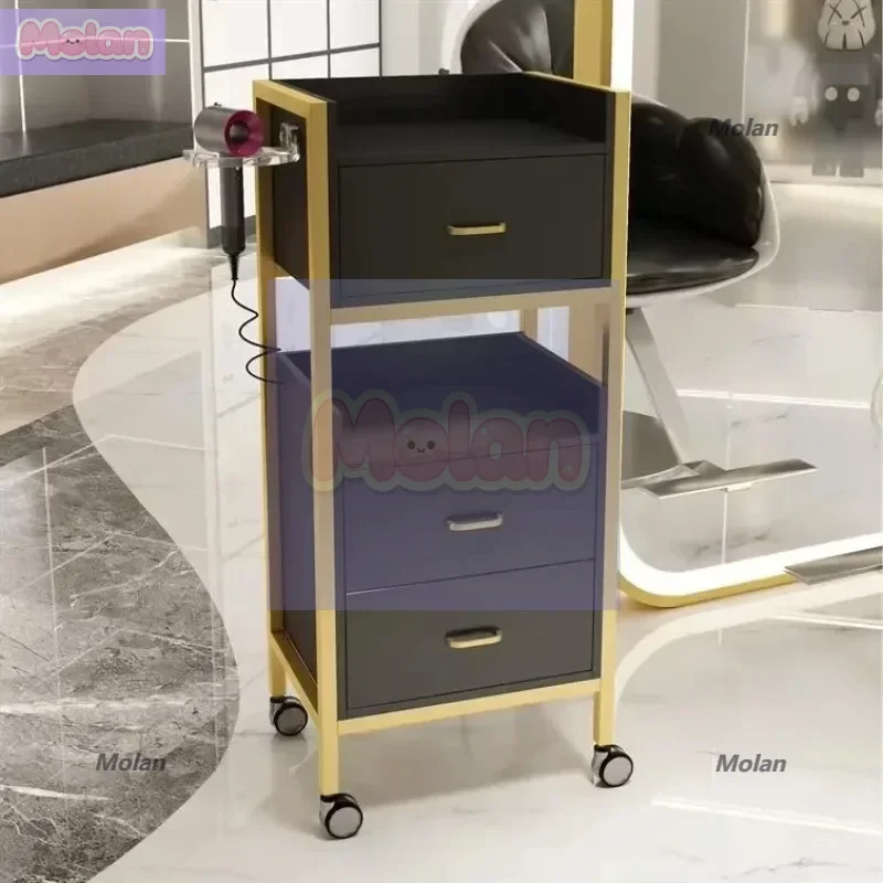 

Salon Trolley Simple Auxiliary Car Wheels Cleaning Cart Professional Furniture Hairdresser Aesthetic Carrello Reception Barber A