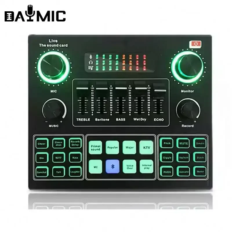 USB Live Sound Card v9 Multifunctional Audio Mixer Soundcard for YouTube gaming livestream Recording home Singing