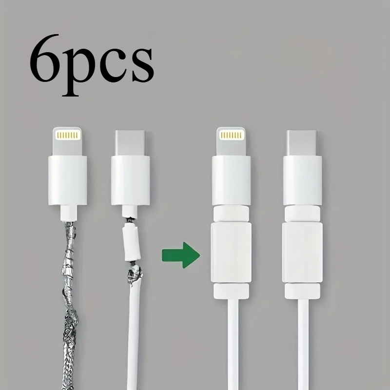 6pcs Cable Protectors - Durable Charging Wire Guards for Phone, USB, Non-Electronic Accessory for Charger Cord Protection