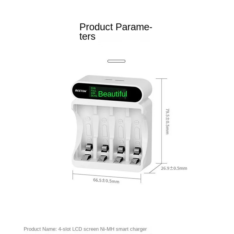 Aa/aaa Batterie ladegerät 4 Steckplätze intelligente LCD-Anzeige USB-Ladegerät für ni-mh 1,2 V wiederauf ladbare Batterien aa Batterie ladegerät