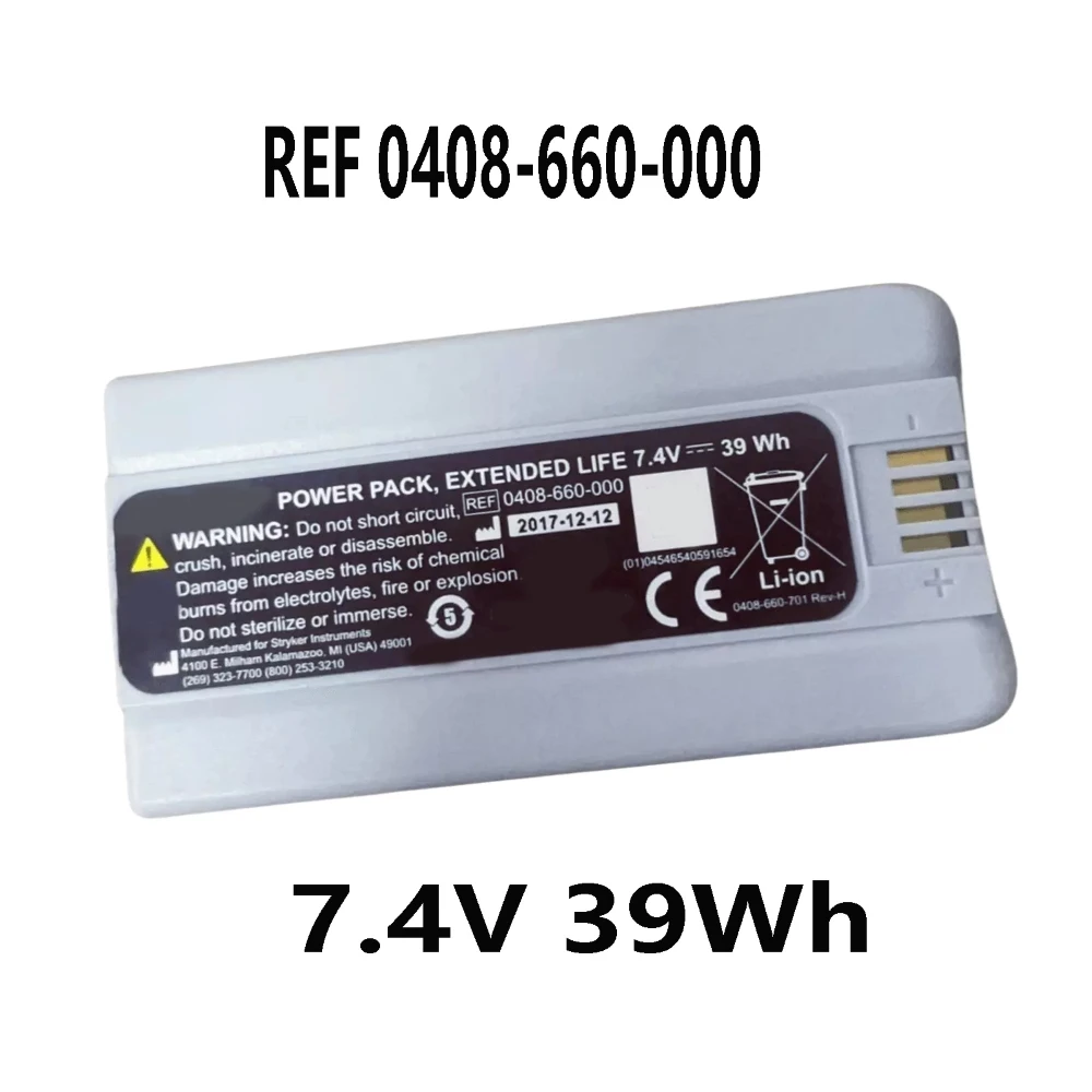 REF 0408-660-000 7.4V 39wh Battery For Stryker Power Pack Medical equipment