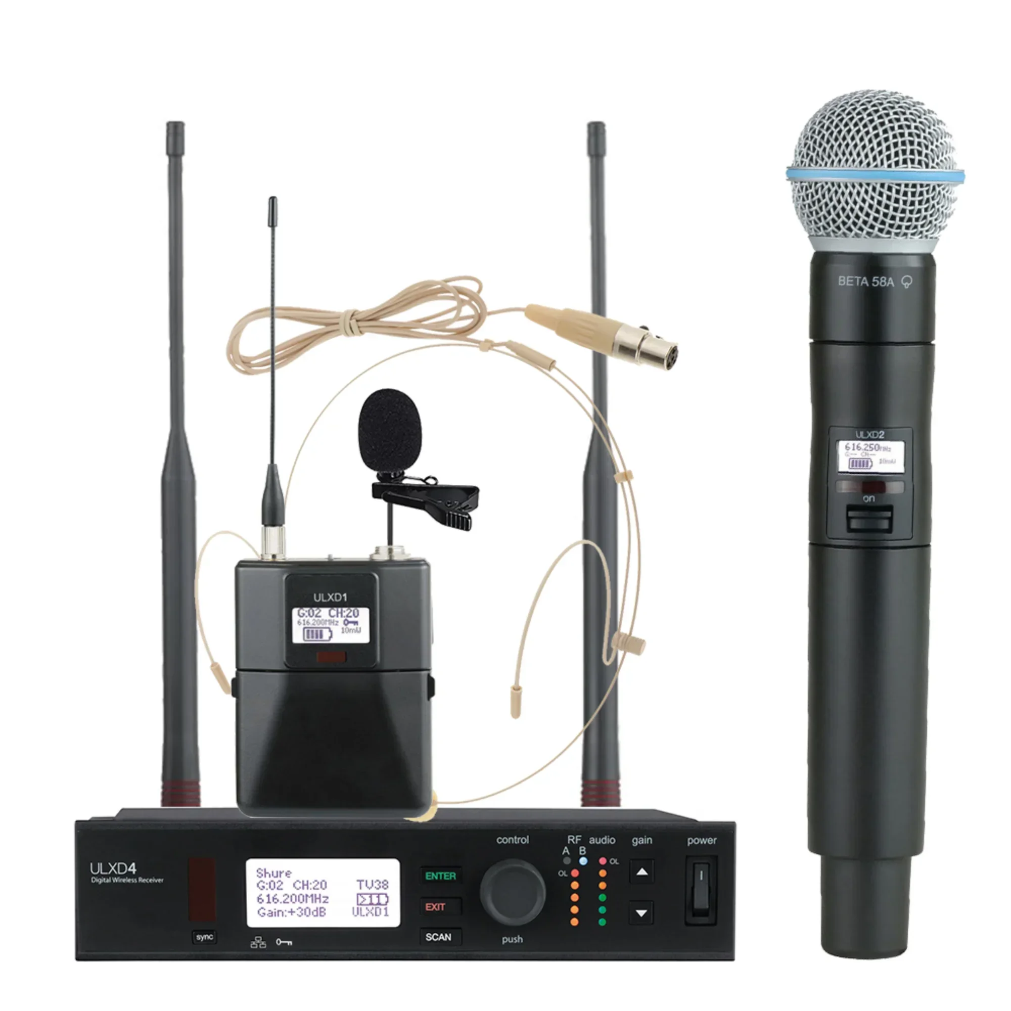 

ULXD4 Beta58a Uhf Handheld Headset Lavalier Microphone Stage Outdoor Performance ULXD4/SM 58 Wireless Microphone