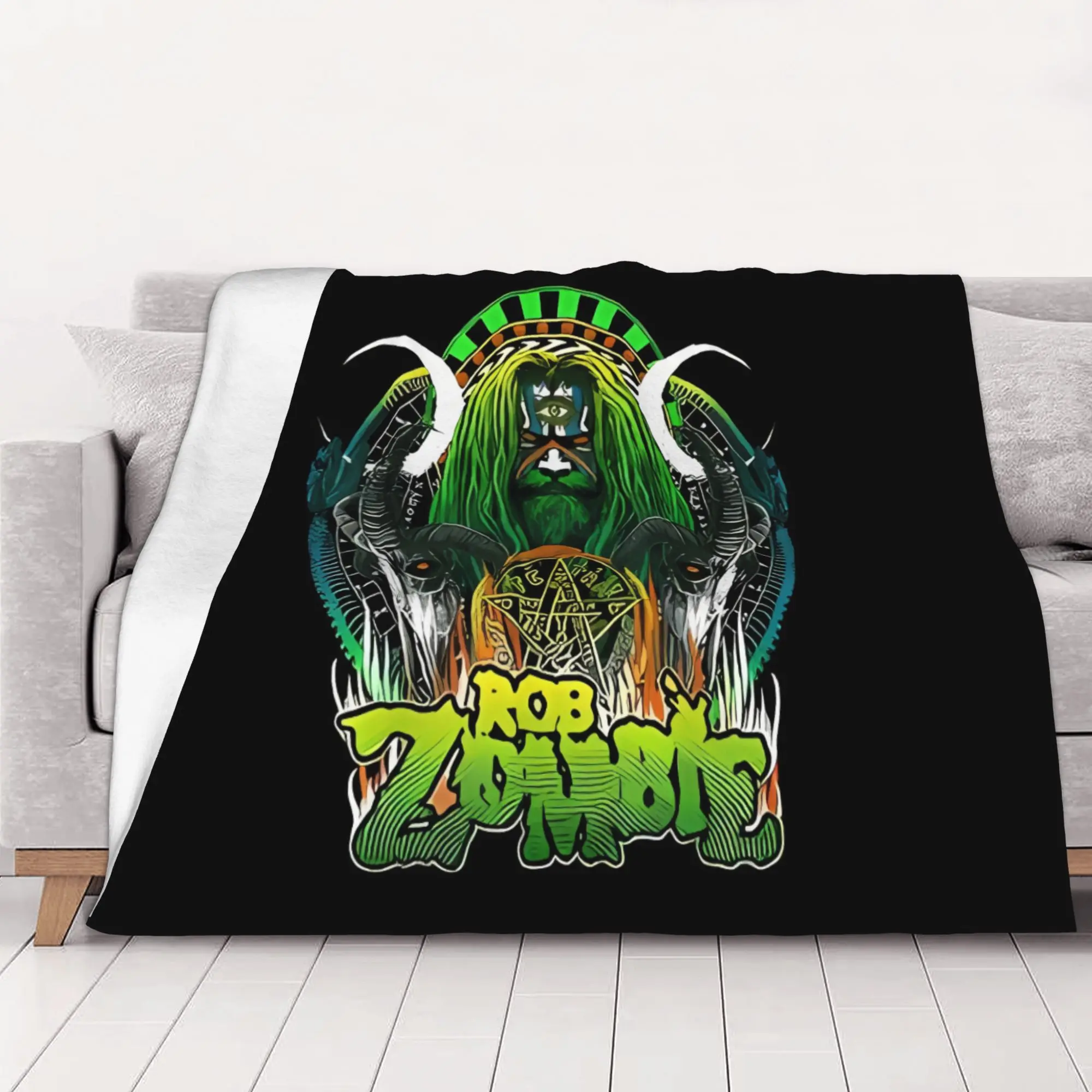 1PC Music Tour Halloween  Band Singer Album New the robzombie Blanket Super Cosy Plush Home Living Room Sofa halloween