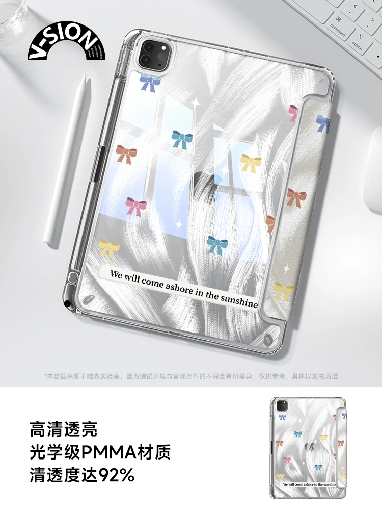 V-SION Simples Borboleta Adequado iPad Air5 Capa Protetora 2024 Pro 11 polegadas Capa Protetora Mini6 Apple Tablet 10 Leve A