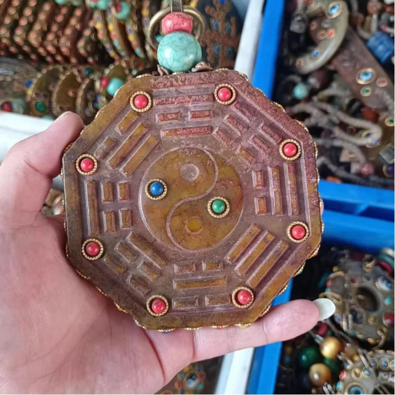 

Антикварная коллекция, имитация зеленой бирюзы, инкрустированные драгоценными камнями, ручные украшения, подвесные украшения, несколько инкрустированных подвесок Who