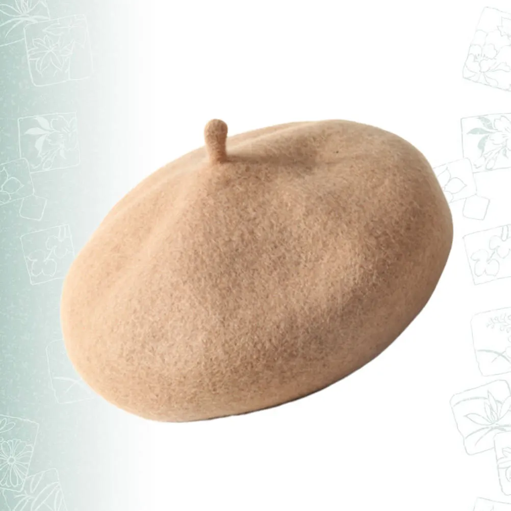 Children Warm Beret Hat For Girls Winter Autumn Spring Lightweight Washable French Style Camel