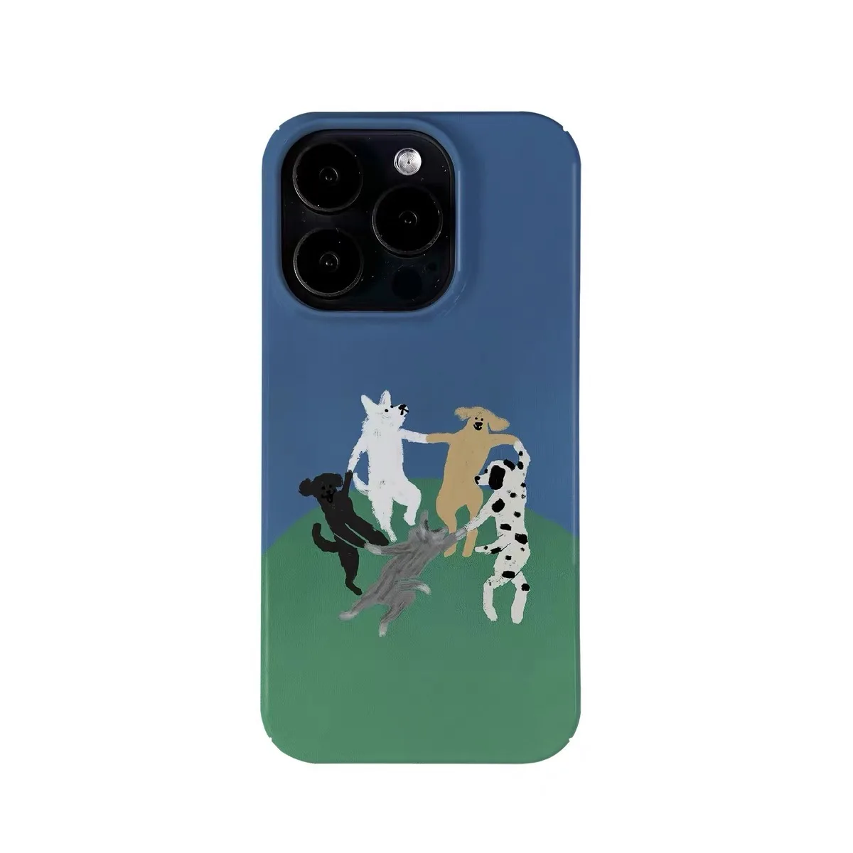 

Blue Green Dancing Dog Cartoon Phone Case for IPHONE 17 Air 16E 15 PROMAX 14 Plus 13 12 MINI 11PRO 16Plus XR Acrylic Phone Cover