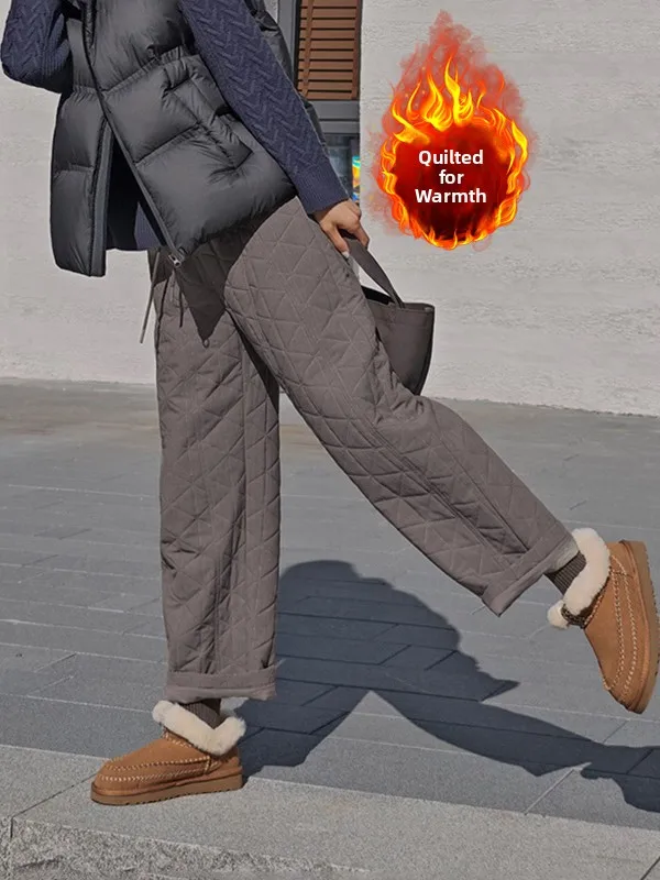 

Новые зимние утепленные брюки-морковки больших размеров с ромбовидным узором, хлопковые, повседневные, укороченные, женские, модные