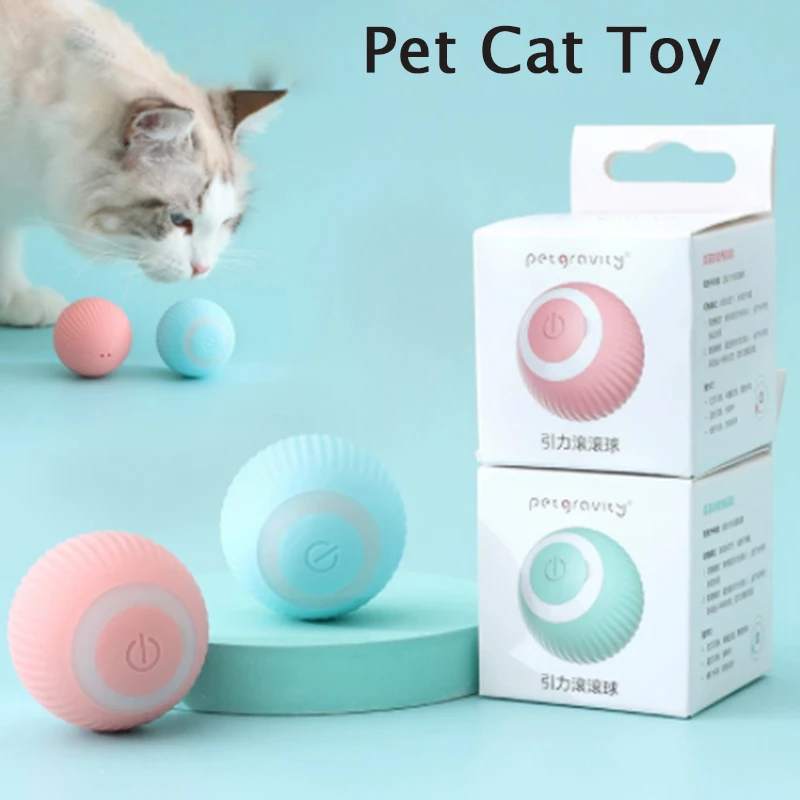 Electric Cat Ball Toys Automatic Rolling Smart Cat Toys for Cats Training Self-moving Kitten Toys for Indoor Interactive Playing