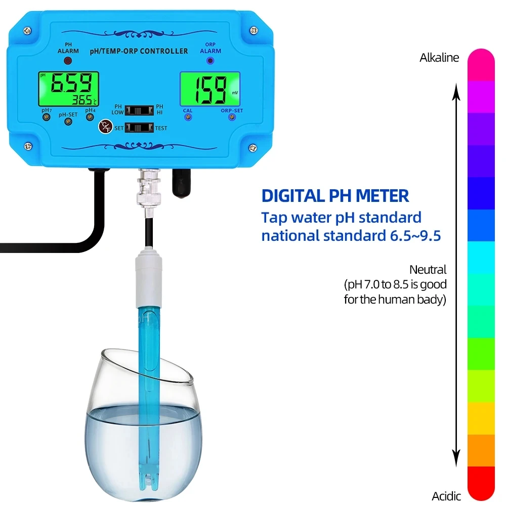 PH-2839 Hedao 3 in 1 water quality tester controller Ph/temp/orp Controller for Spa Pool Aquarium mariculture agriculture