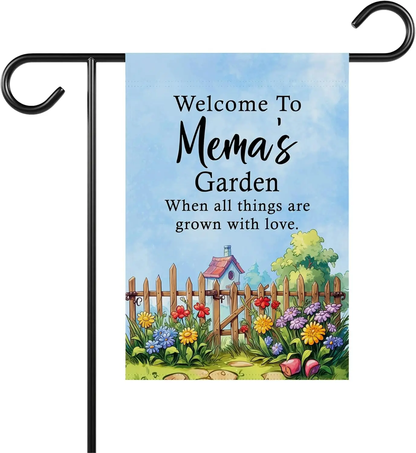 Welcome To Mema's Garden When All Things Are Grown With Love Garden Flag- Welcome Mema's Garden Flag- Outdoor Garden XXP EEU hhz