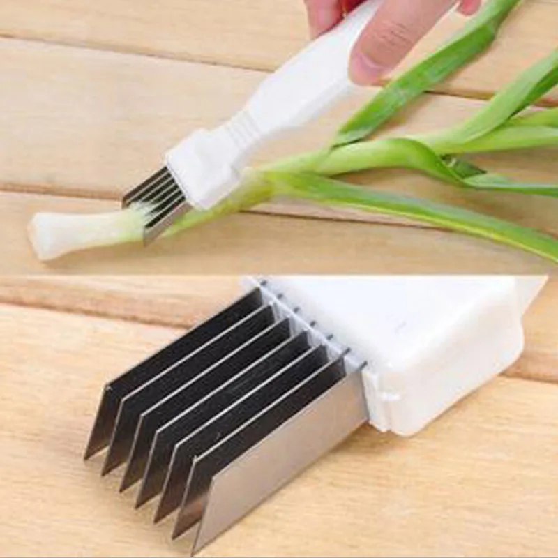 Multifunctional Stainless Steel Onion Slicer Cutter Scallion Cutter Knife Vegetable Fruit Chopper Shredder Kitchen Gadget