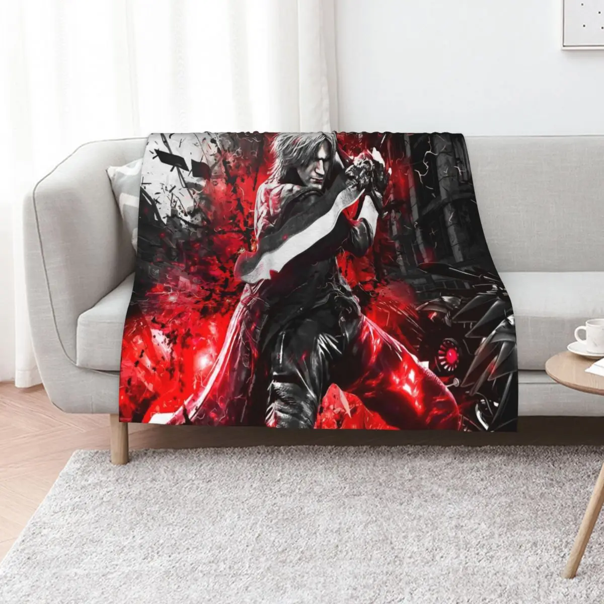 Devil May Cry 5 Dante Throw Blanket Plush Fuzzy Cozy Blanket for Couch Sofa