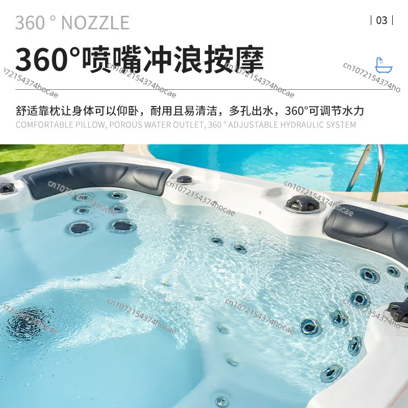 Outdoor Large Pool Spa Villa Heated Smart Surf Massage Bubble Three-person SPA Bath Pool