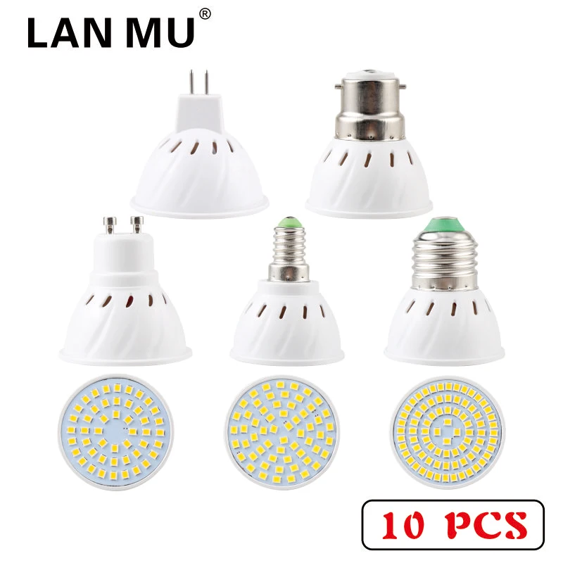 

10pcs/lot Lampada LED Bulb E27 E14 MR16 GU10 220V Bombillas LED Table Lamp Spotlight 48 60 80 LED Lampara Spot Light