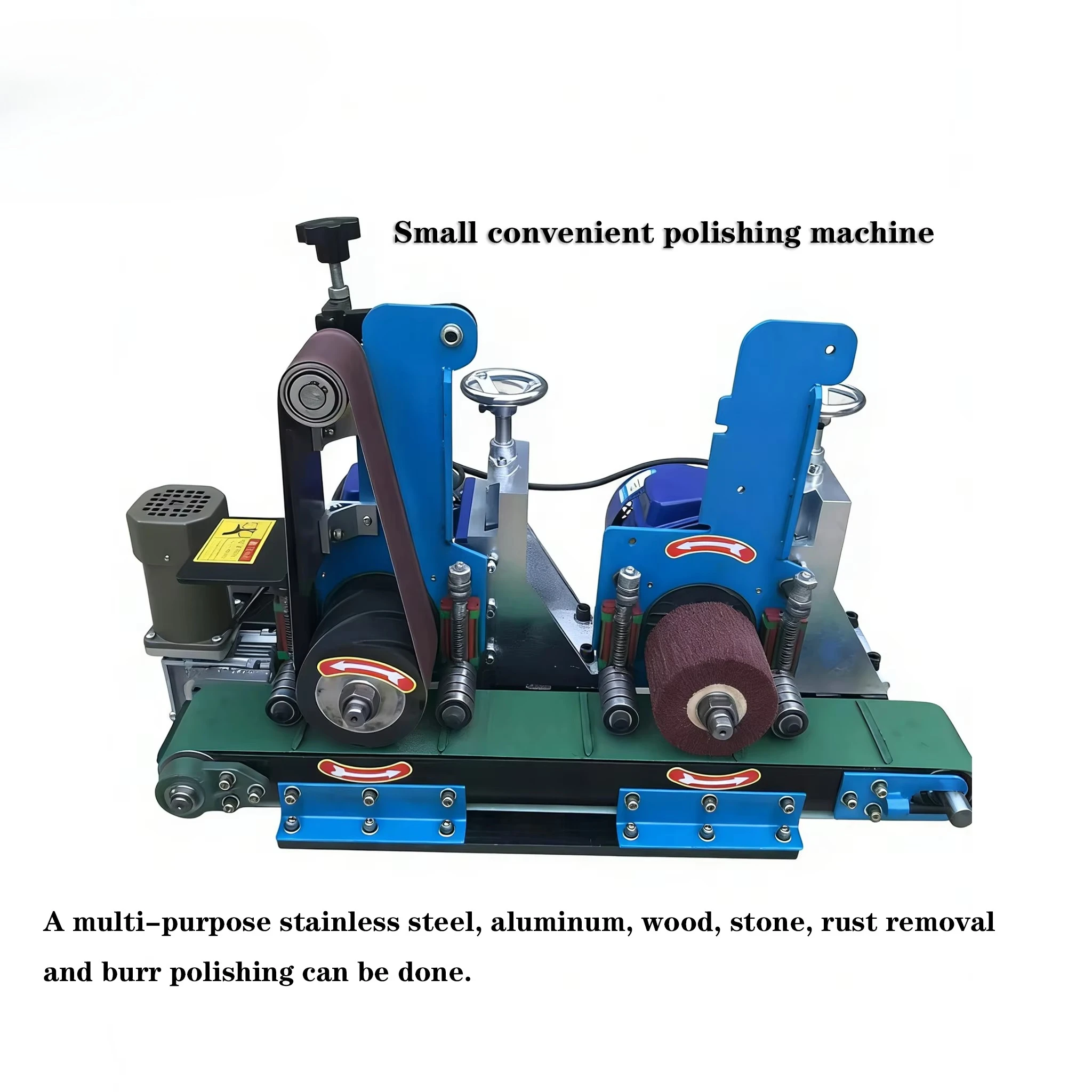 Stainless Steel Green Conveyor-type Dual Belt Polishing Machine High-Accuracy High Safety Level for Stable Continuous