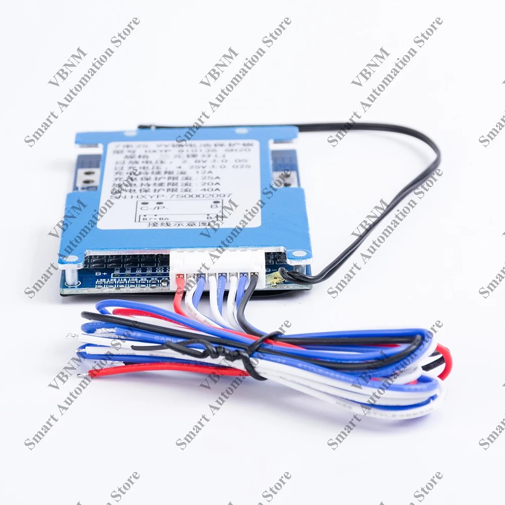 Batería de iones de litio BMS 7S, 25,9 V, 20a, 3,7 V, pasiva equilibrada con protección de temperatura NTC, puerto común para bicicleta eléctrica, 90x60x9mm