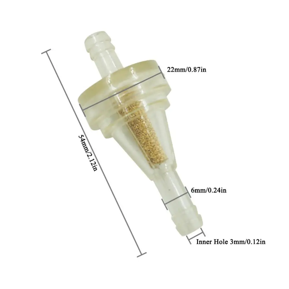 Universal 1/4 Inch Sintered Bronze Filter Element Fuel Filters for Motorcycle, 6mm Small Engine Inline Carb Filter
