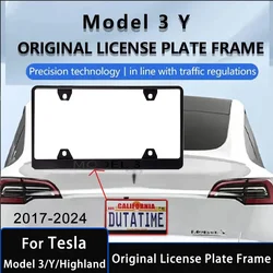 For Tesla Model 3 Highland 2024 Car Rear License Plate Frame Holder Bracket Mode 3 2017-2023 Model Y 2021-2023 Car Accessories