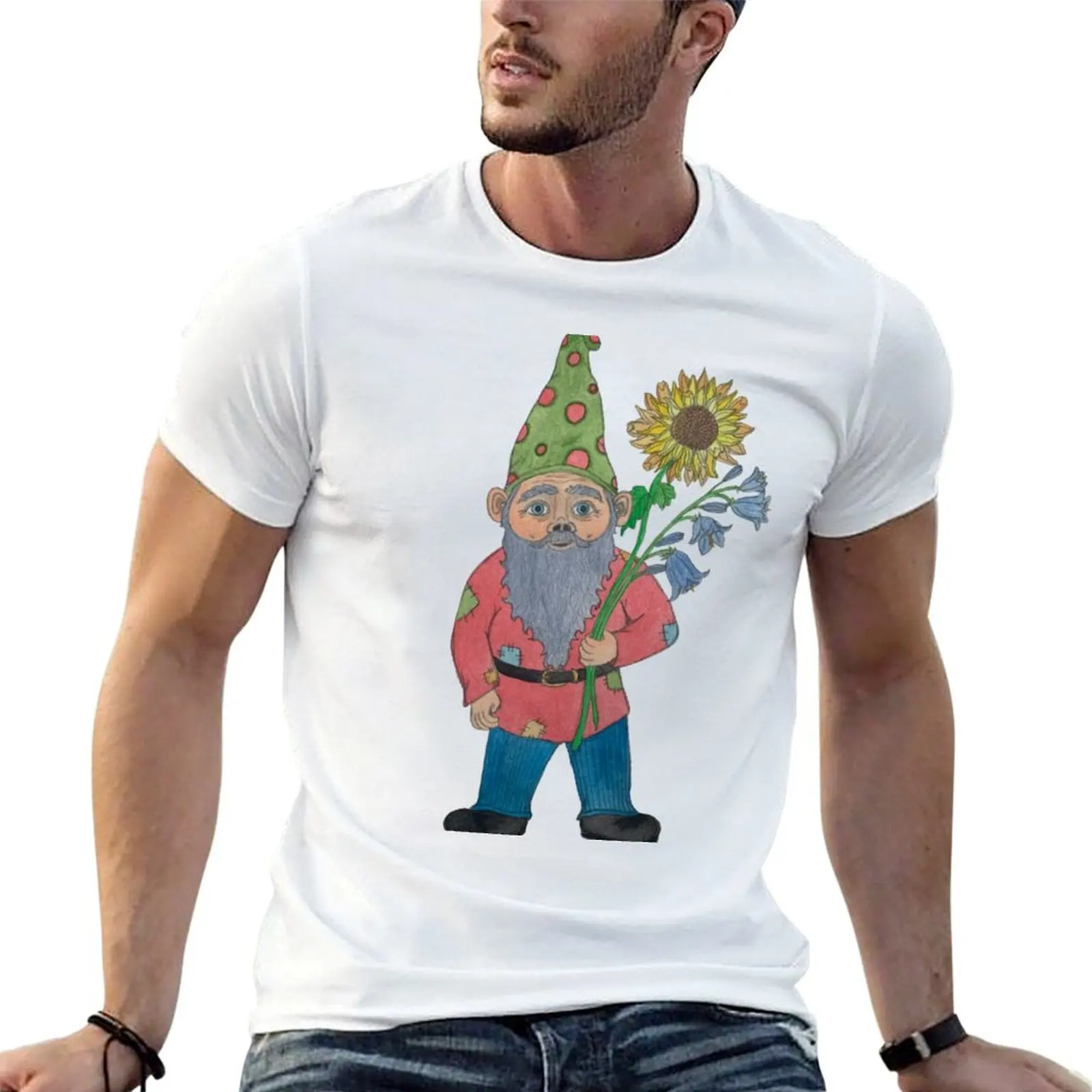 

Футболка Gnome With Flowers, незаменимая футболка, футболка с индивидуальным принтом