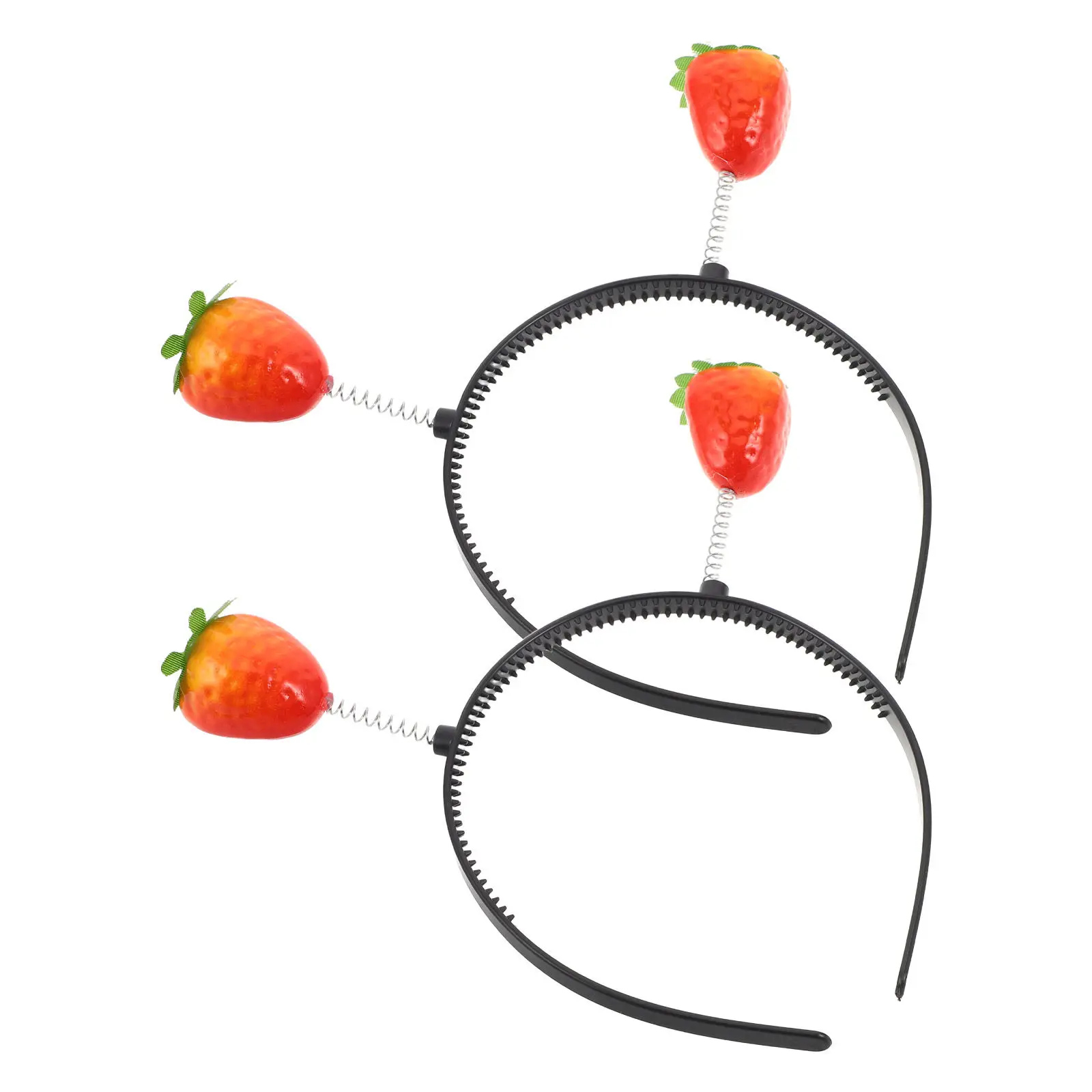 2Pcs Strawberry Headband Simulation Fruit Hairbands for Women Makeup Face Wash Spa Party Dress Up Strawberry Headband