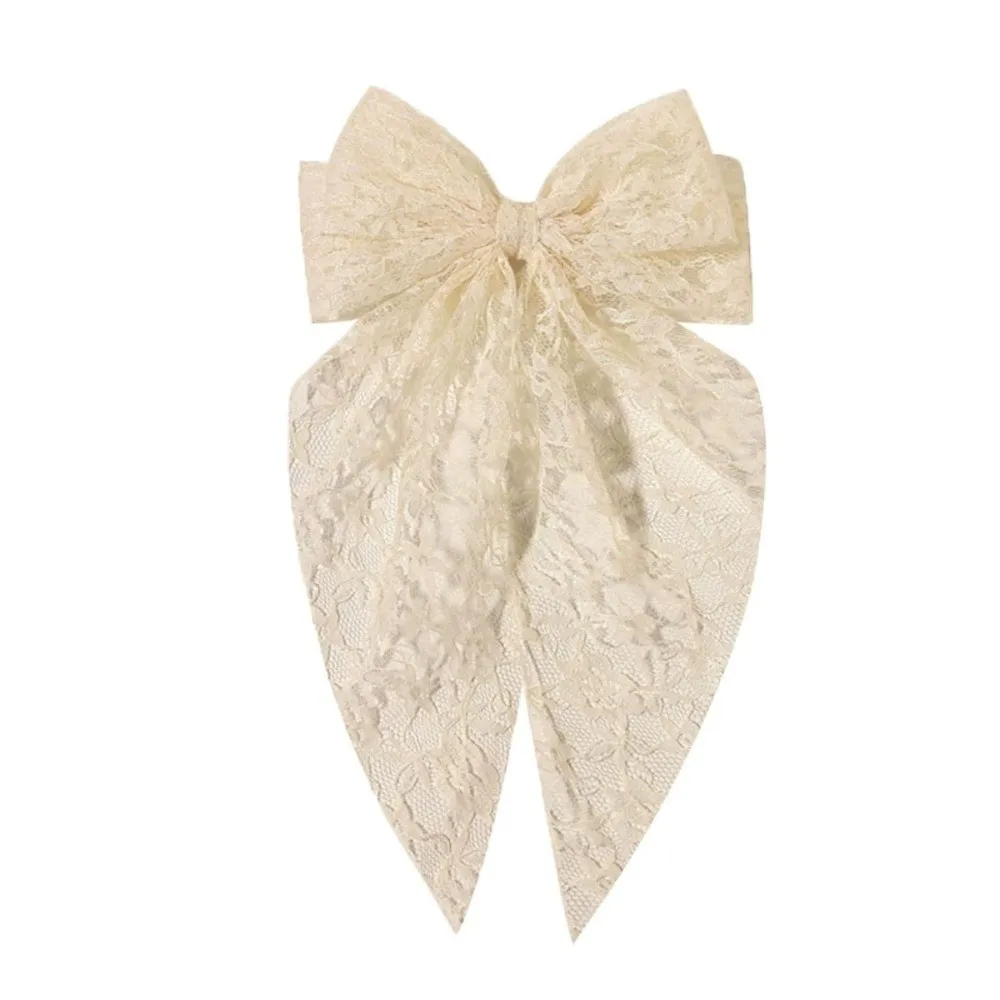 New Cut-out Lace Hair Clip Lace Butterfly Knot Korean Style Spring Clamp Bow Fabric Vintage Hairpin For Women