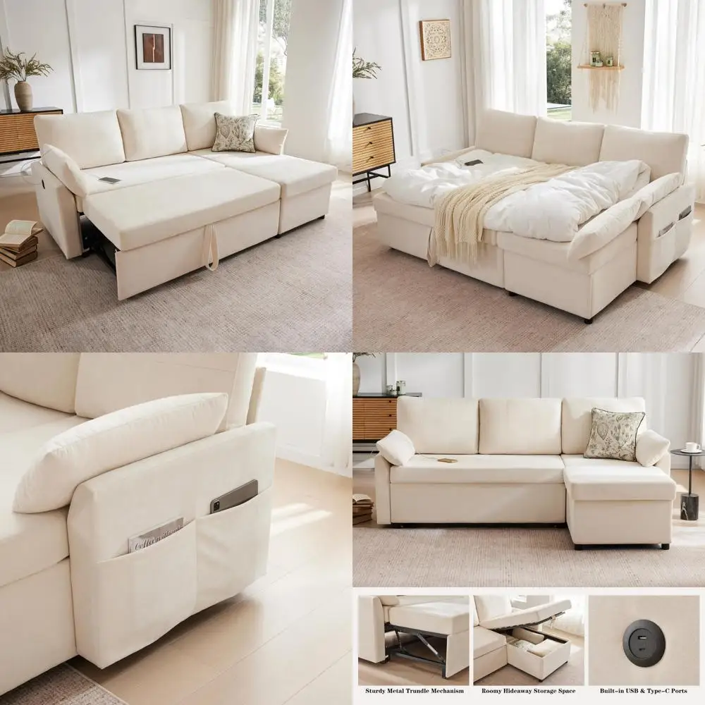 

Выдвижной диван-кровать с местом для хранения вещей, двусторонний шезлонг, боковые карманы для гостиной — секционный диван-кровать с удобным дизайном