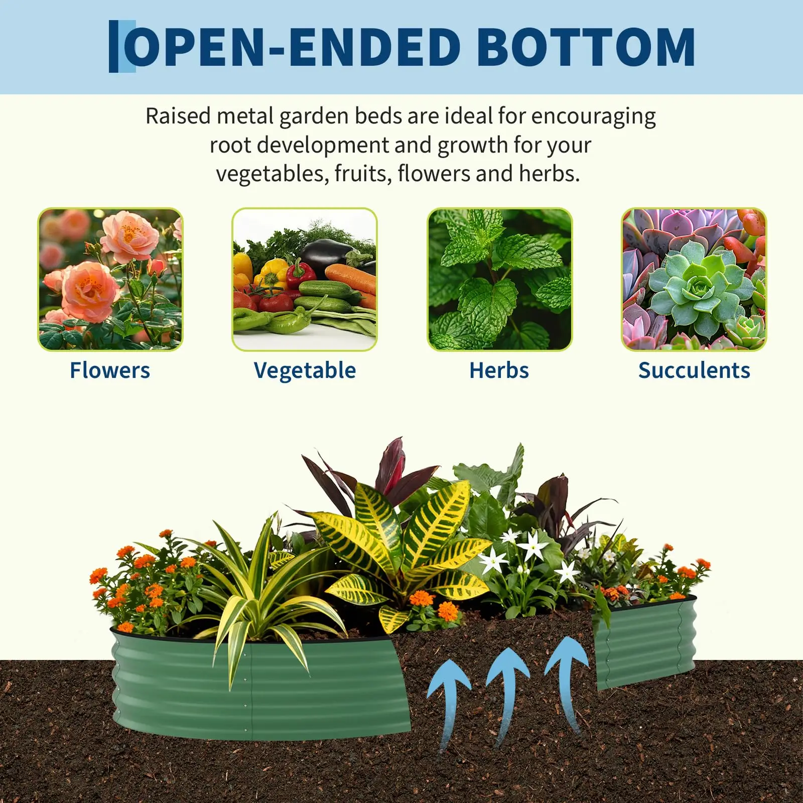 8x4x1.5 ft Galvanized Raised Garden Bed - 18“ Tall Metal Planter Box for Vegetables, Flowers, Herbs, Rust-Resistant Outdoor Garden Box, Easy Assembly Raised Beds for Gardening view 7