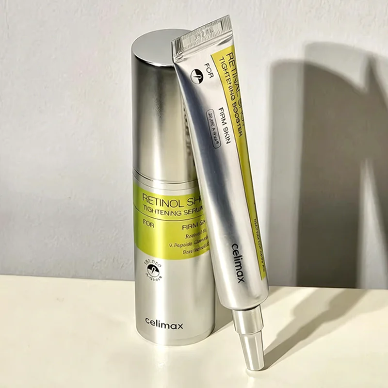 conjunto-coreano-celimax-retinol-shot-booster-creme-firmador-para-olhos-15ml-serum-hidratante-reparador-de-poros-e-olheiras-30ml-para-cuidados-com-a-pele