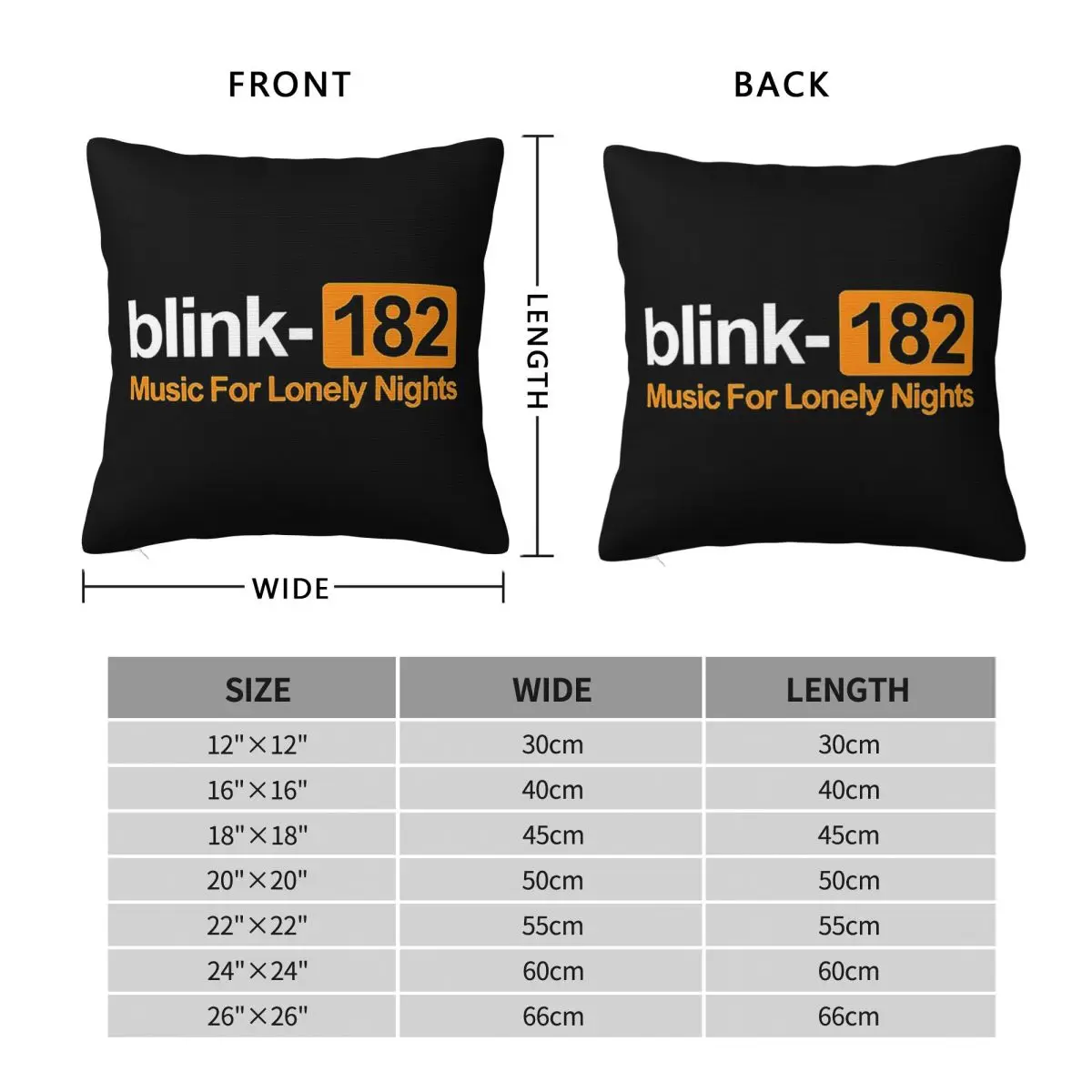 Blink 182 Punk Smile Square Pillowcase Pillow Cover Cushion Zip Decorative Comfort Throw Pillow for Home Sofa