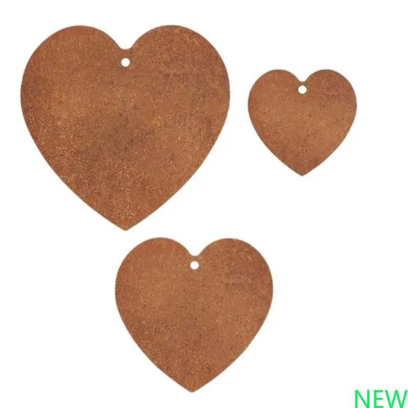 

Pack of 3 Heart Metal Stakes Weather Resistant Garden Decors for Valentines Day and Pet Memorials Decoration
