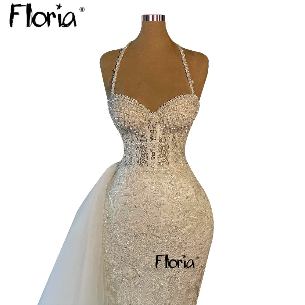 White African Mermaid Bridal Gowns Crossed Straps Backless Mermaid Wedding Dress Detachable Train Customized Vestido De Noiva
