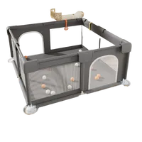 Baby Playpen Safety Gate with Side Door Indoor Outdoor Playard for Toddlers Infant Home Protection Soft Padded Walls