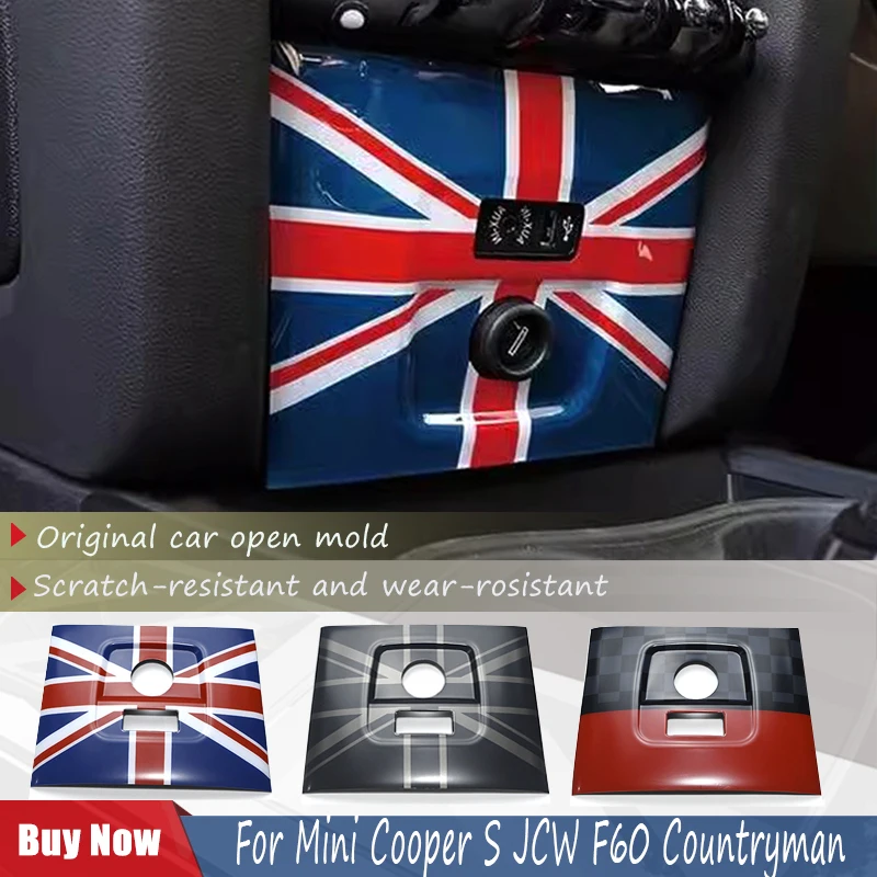 

Union Jack Car Cigarette Lighter USB AUX Panel Trim Cover Sticker For Mini Cooper S JCW F60 Countryman Auto Interior Accessories