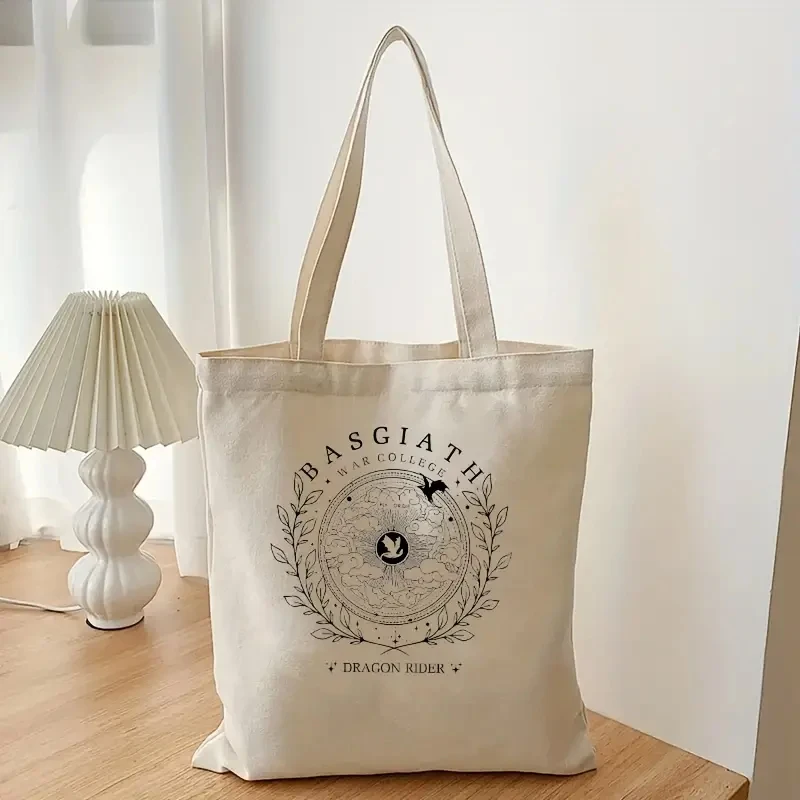 Basgiath War College Shopping Bag Fourth Wing Casual Canvas Tote Bag Dragon Ride Outdoor Travel Storage Shoulder Bags