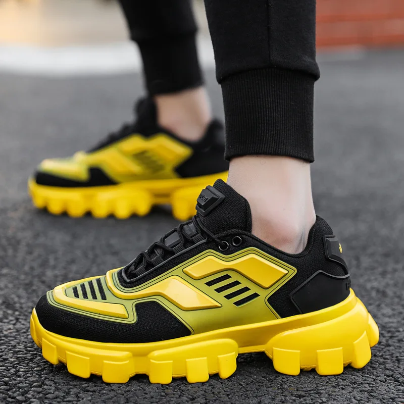 Plus Size Męskie modne trampki 2021 Styl Lekkie, oddychające męskie buty Casual Chunky Trainers Obuwie męskie