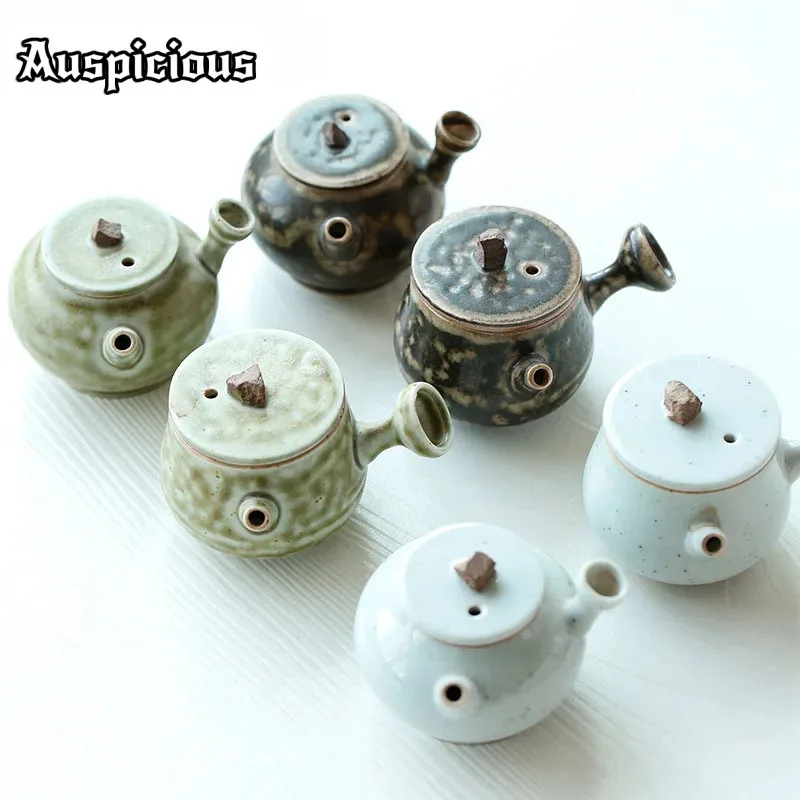 35ml Creative Coarse Pottery Fingertip Cute Mini Teapot Handmade Kung Fu Tea Set Tea Ceremony Accessories Coffee Table Ornaments