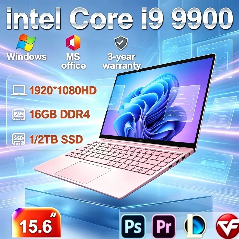 Intel Core i9 9900, 16GB DDR4, 1TB/2TB SSD New 2026 Portable High Performance Notebook PC Designed for Office Gaming Laptop