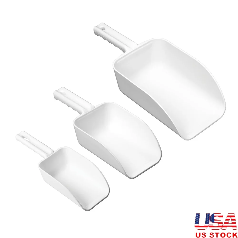 

3 Pack Color-Coded Plastic Hand Scoop BPA-Free Food-Safe Heavy-Duty Commercial Utensils Dishwasher Safe Multipurpose Kitchen