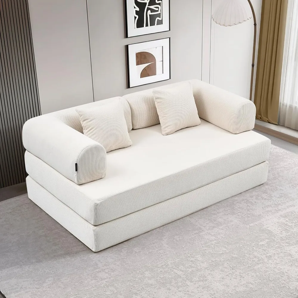 

Convertible Sleeper Sofa Bed - Compression Folding Sofa with Pillow, Floor Sofas Lounge Couch, No Assembly Required Floor