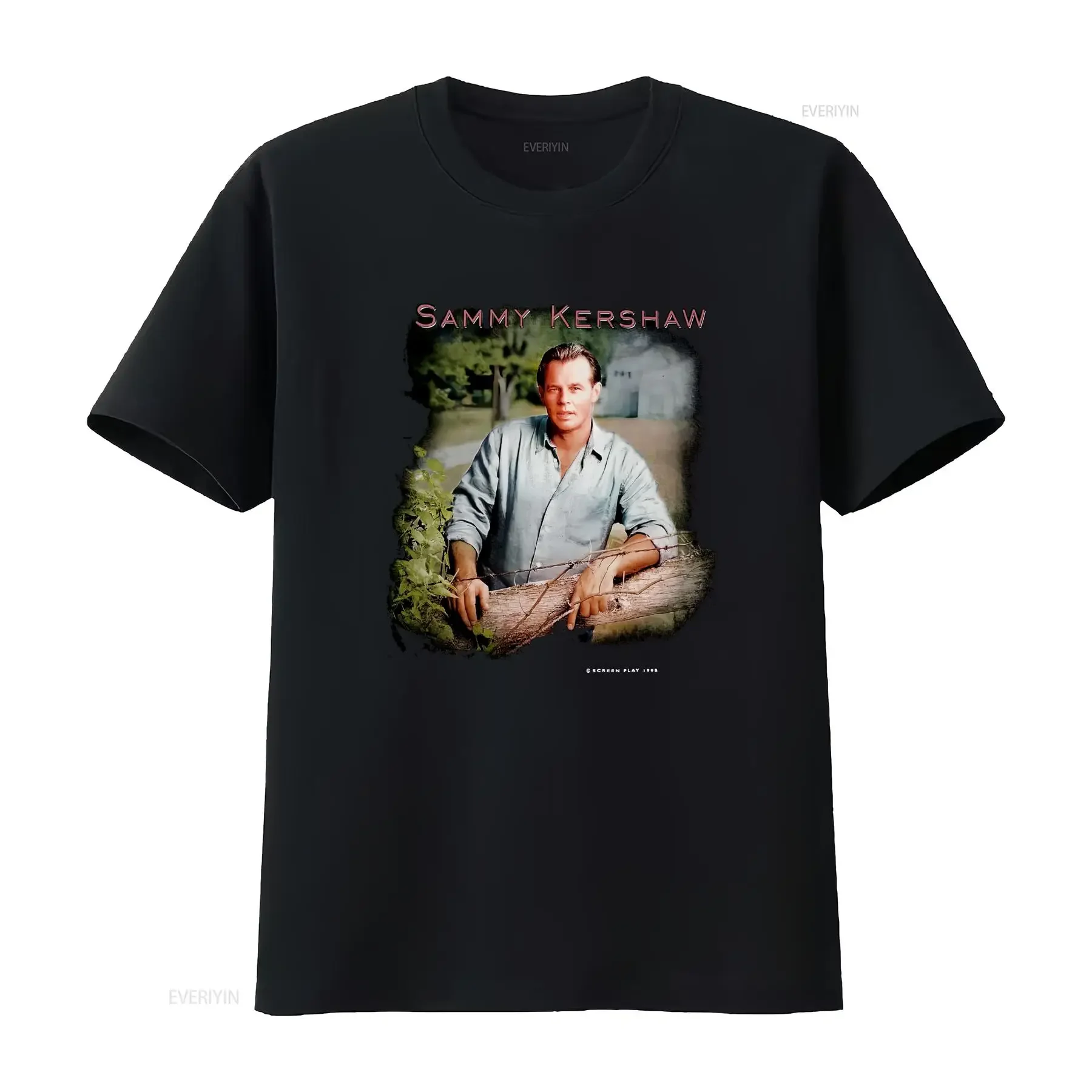 90s Mens Large Faded Matches Sammy Kershaw Band T Shirt Black Cotton Vintage 1990s Country Music vintage Washed Breathable