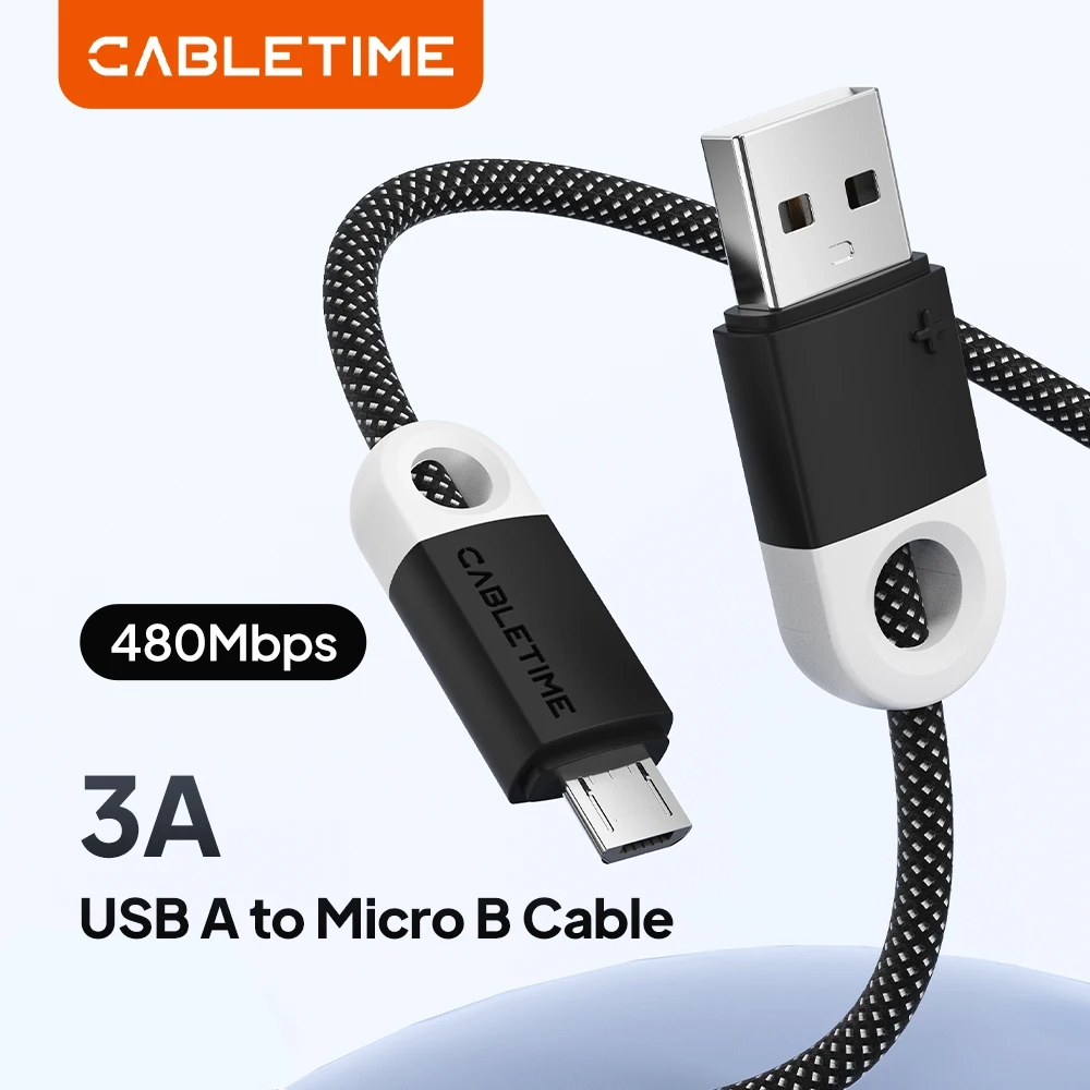 CABLETIME Micro USB Cable 3A Fast Charging USB Cable 3A USB Charger Data Cable Mobile Phone Cable For Xiaomi 11 Redmi 4X