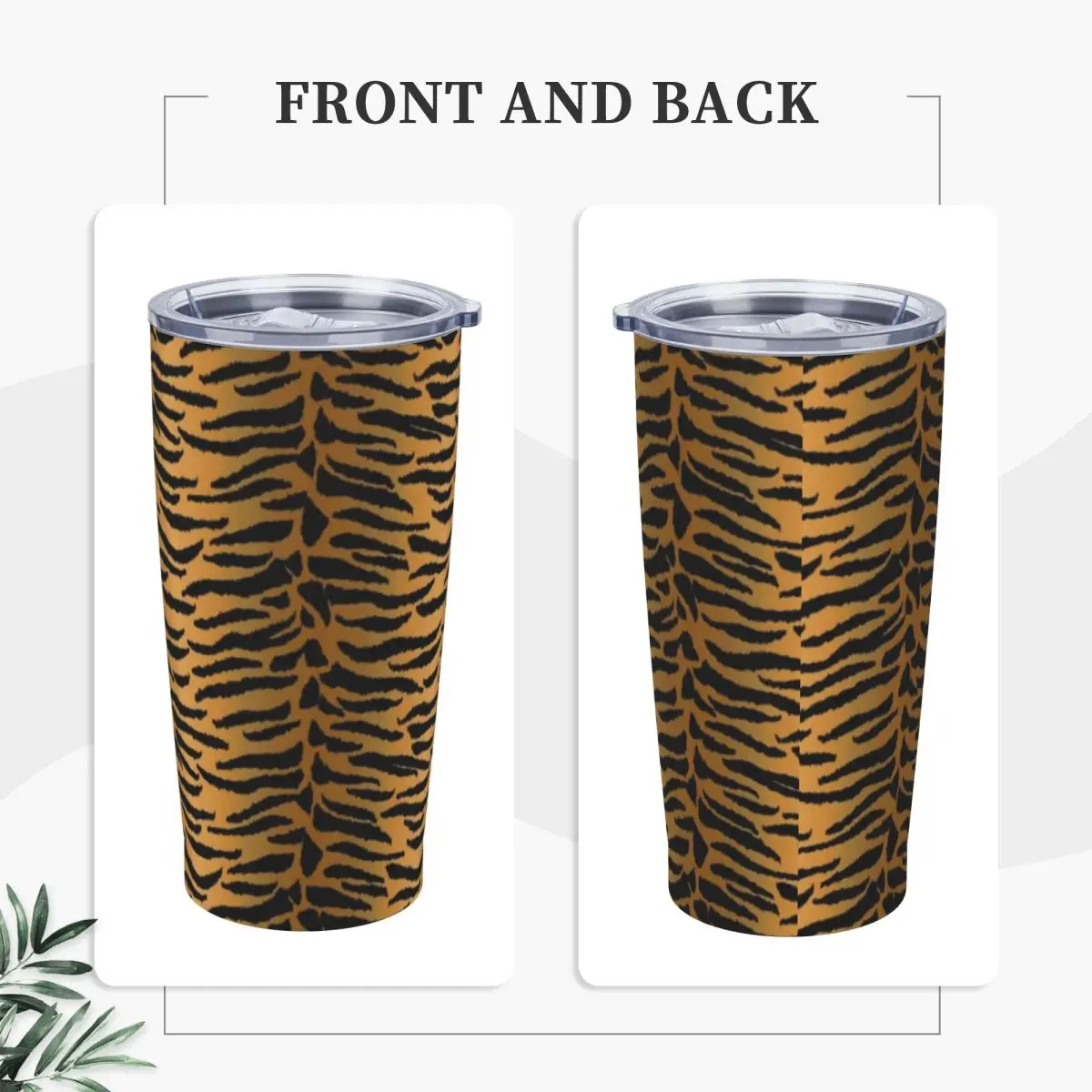 Stainless Steel Tumbler Golden Tiger Mugs Cup With Straws Animal Skin Travelist Hot Drinks Water Bottle Leakproof Thermal Cups