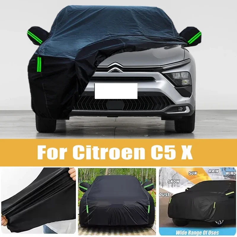 

For Citroen C5 X Full Car Cover Four Seasons Outdoor Sun Anti UV Rain Snow Dust Protection Oxford Cloth Accessories