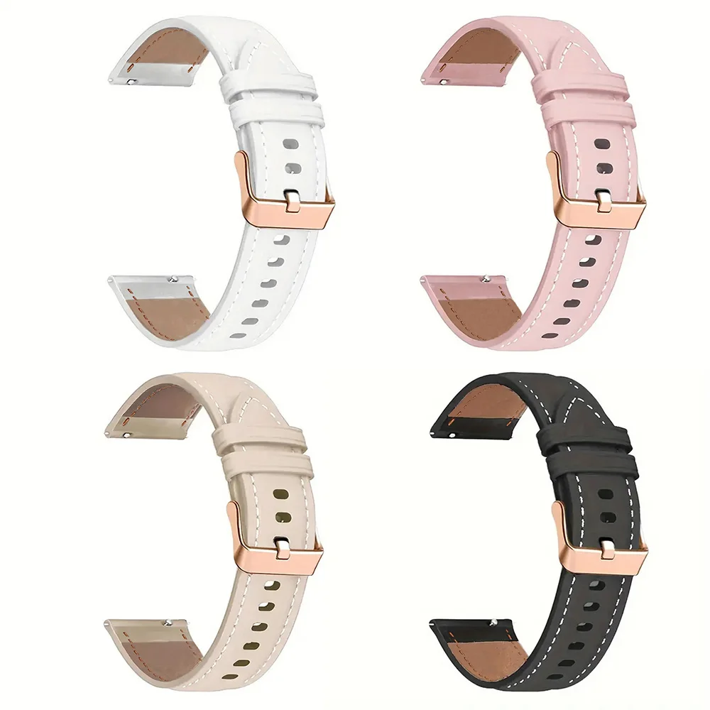 PU Leather Bands For Samsung Galaxy Watch 4 5 6 7 44mm 40mm Classic 47mm 46mm 43mm 42mm Bracelet Galaxy Watch 5 Pro 45mm Strap