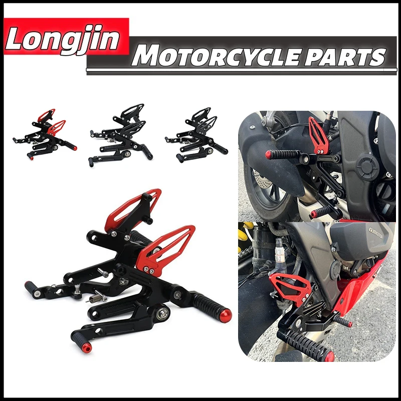 Motorcycle Adjustable Raise Move Back Footrests Rearset Rear Footpeg Foot Rests For QJMOTOR QJ800RR QJ600RS 600RSQJ SRK800RR